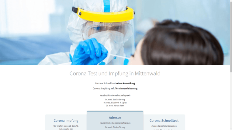 frankencom Webdesign Corona Test Mittenwald